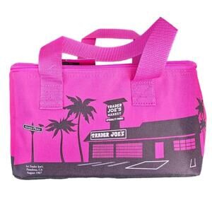 Trader Joes Mini Insulated Bag Pink Reusable Trendy New W Tags Small Lunch